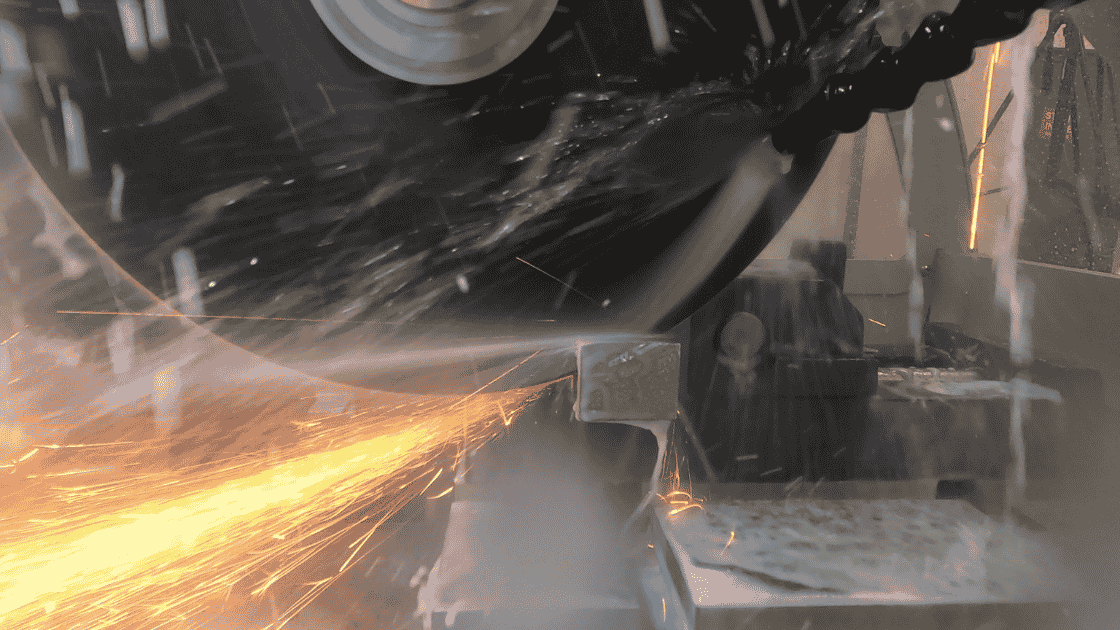 Close up of sectioning, sparks