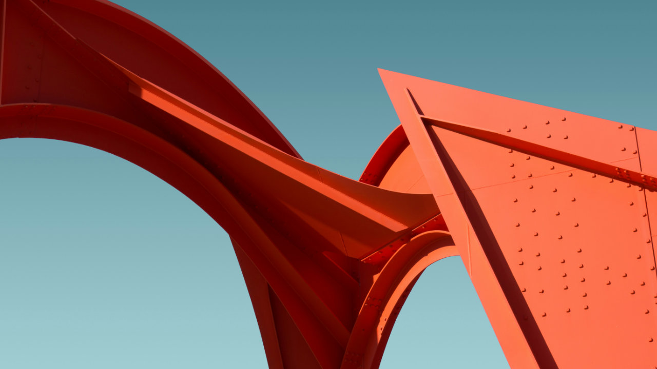 Steel sculpture, L'Araignée Rouge, by Alexander Calder