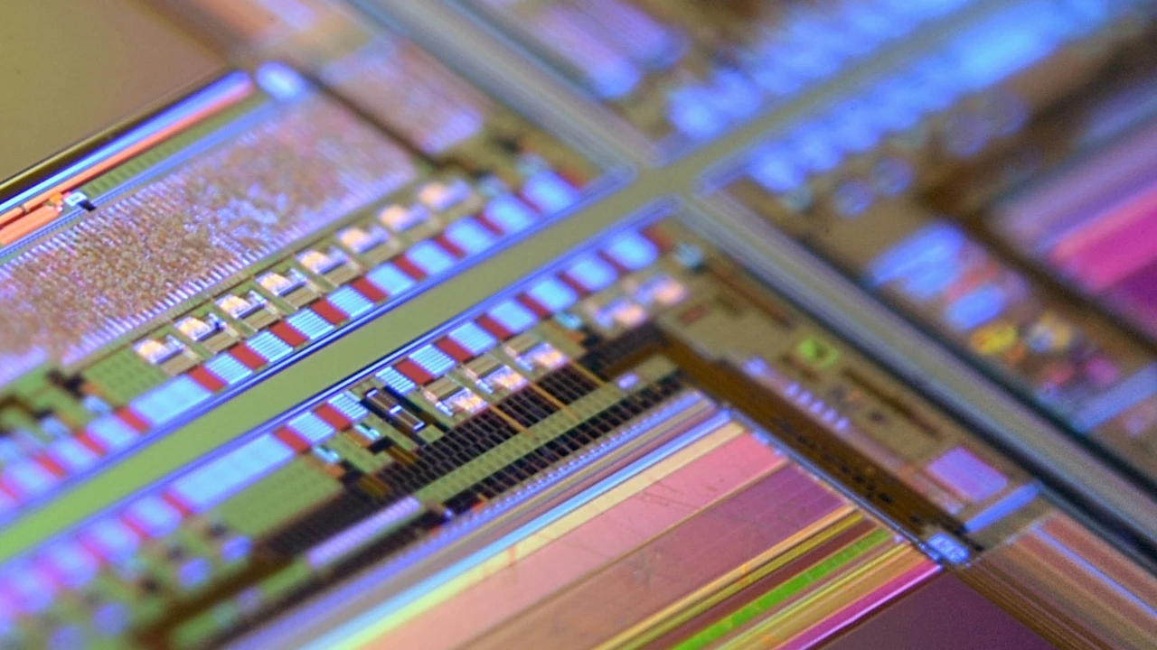 electronic microchips closeup