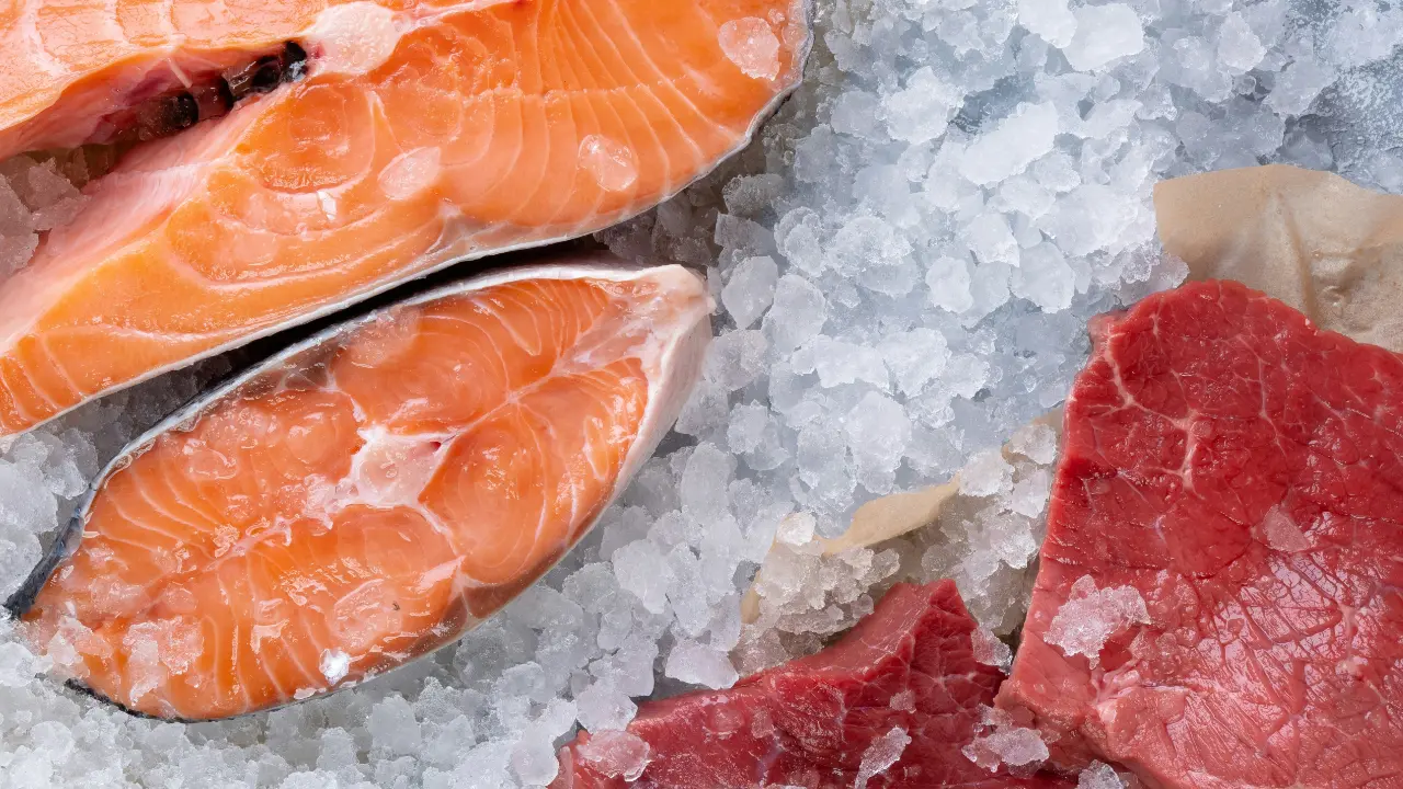 Prepared salmon and beef