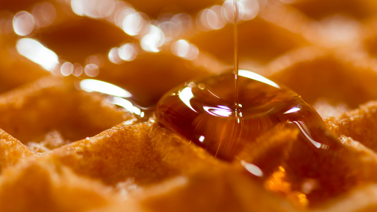 maple syrup and waffles