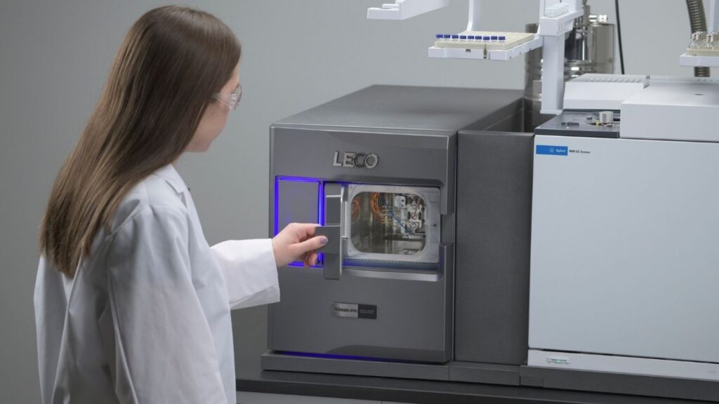 Scientist running a sample on the Pegasus BTX by LECO