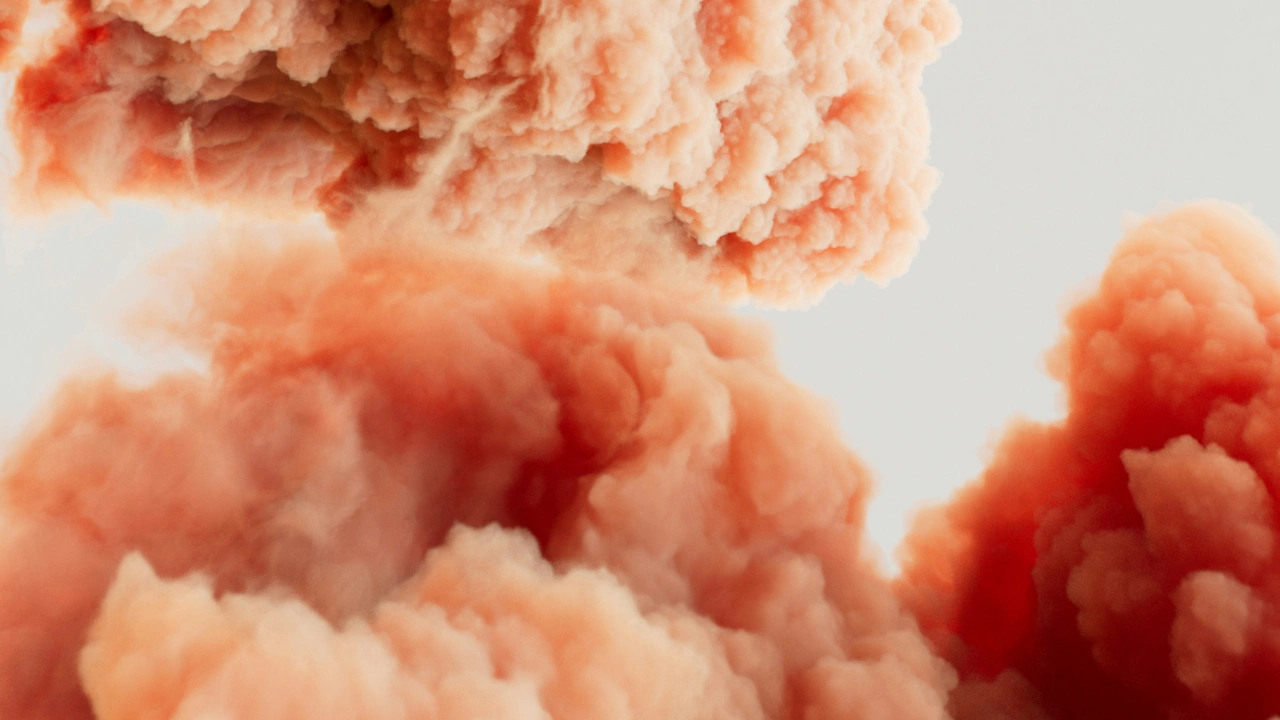 billowing, bubbling smoke representing calorimetric explosion