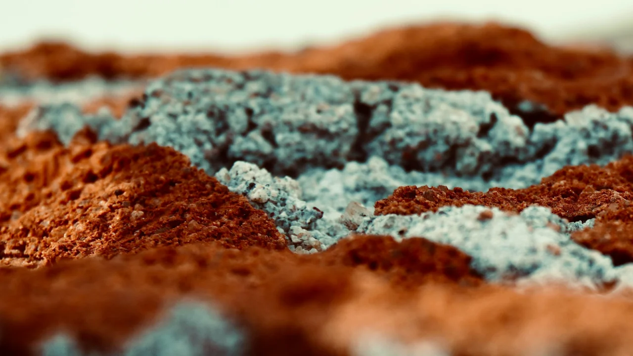 Close up on cement particulates