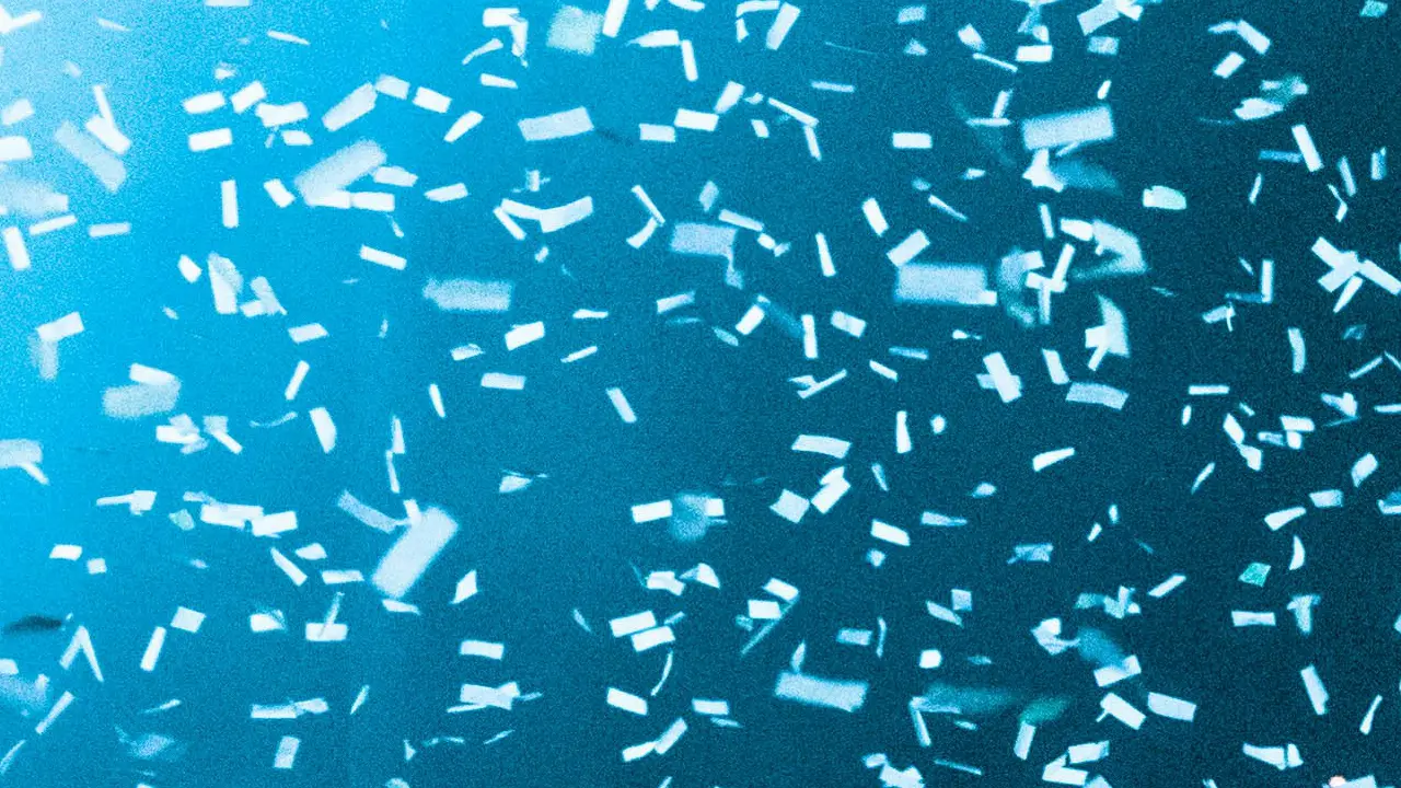 falling confetti, representing analytes