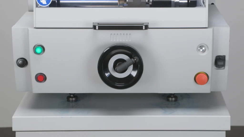 metallography saw on stand