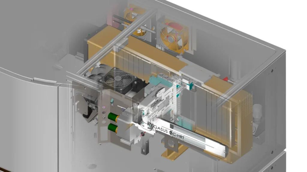 Cutaway rendering of Pegasus HRT showing ion path