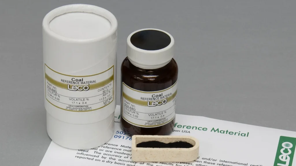 Bottles of reference material samples