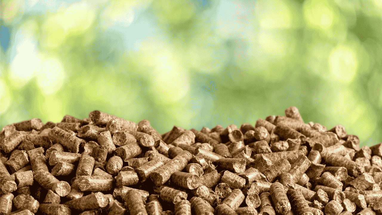 pile of wood pellets