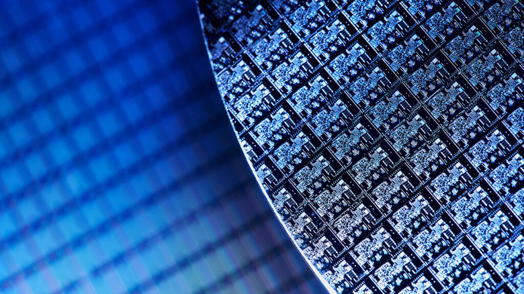 LECO high performance materials analysis macro image of Silicon wafers.