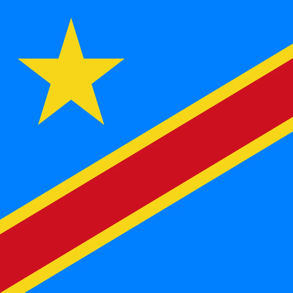 Flag of Democratic Republic of Congo - Square