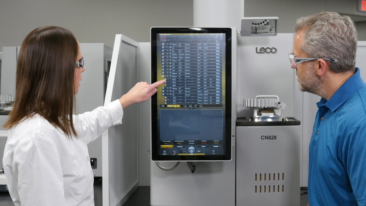 LECO application specialist assists customer